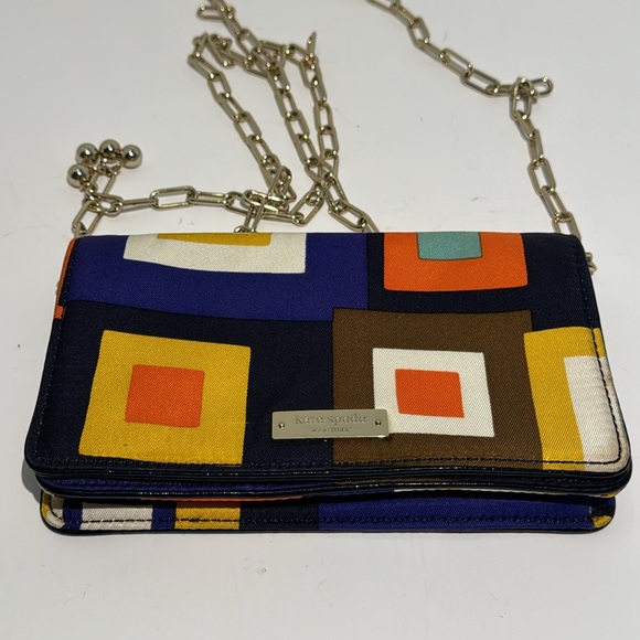 Kate Spade Mod Squad Purse Geometric with Gold Link Chain Strap Crossbody - Picture 5 of 14